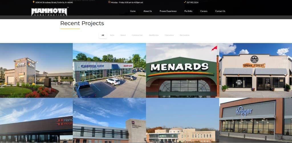 Homepage preview of Mammoth Construction