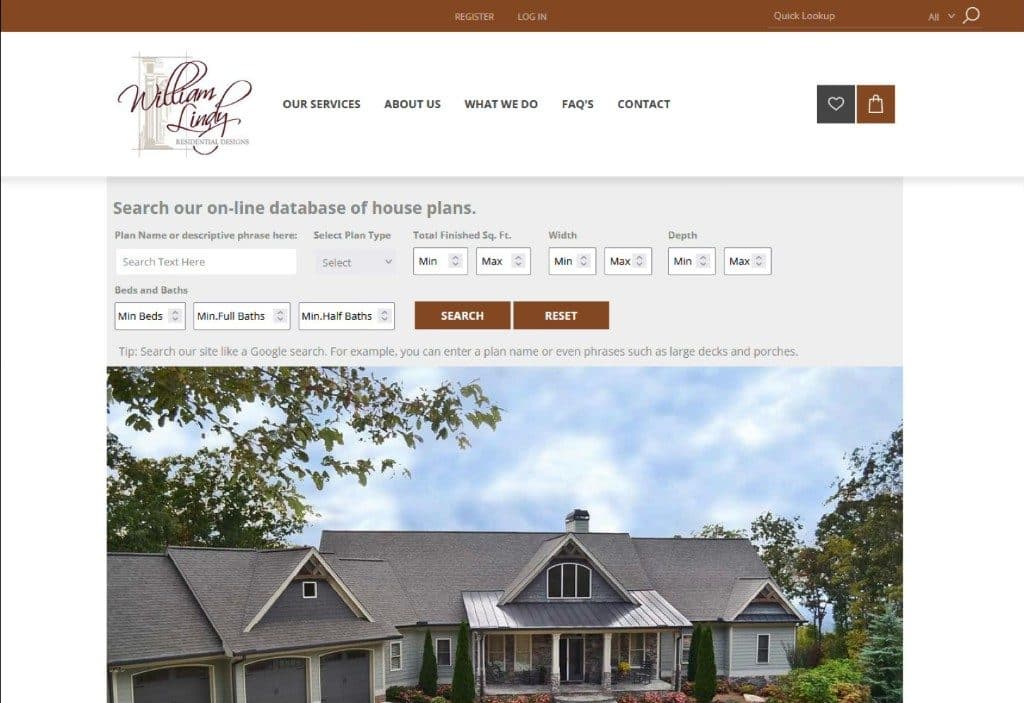Homepage preview of William Lindy Residential Designs